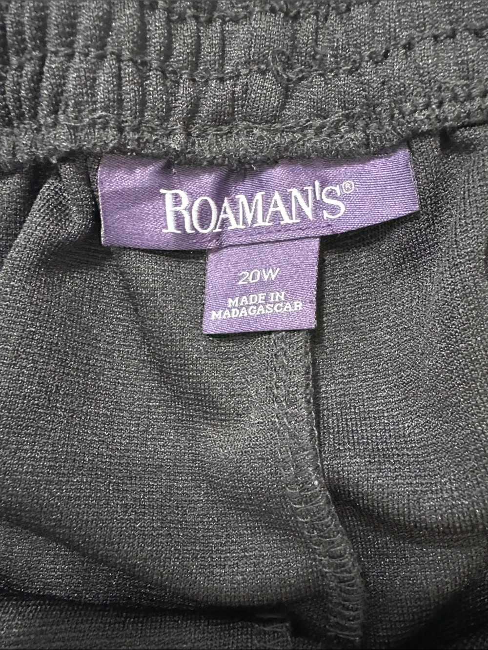 Roaman's Black Women's Pull-On Jogger Pants Style 25-2584-8  ( 100 % polyester